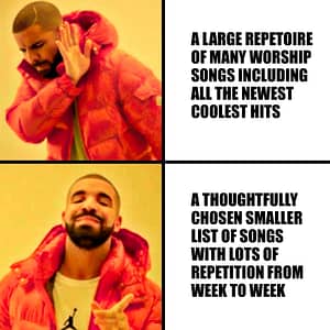 Drake meme worship repetoire-min